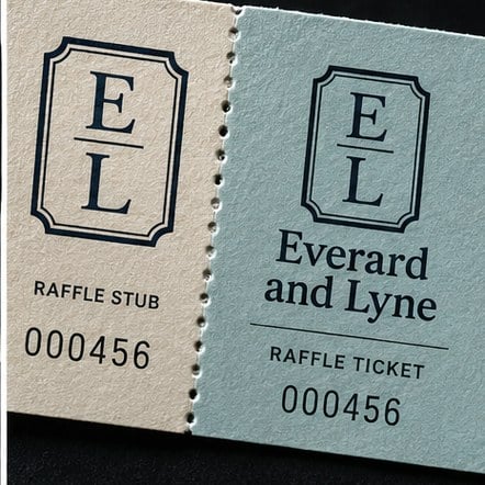 Branded raffle tickets with logo