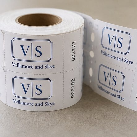 Cloakroom & Double Ticket Rolls with custom branding
