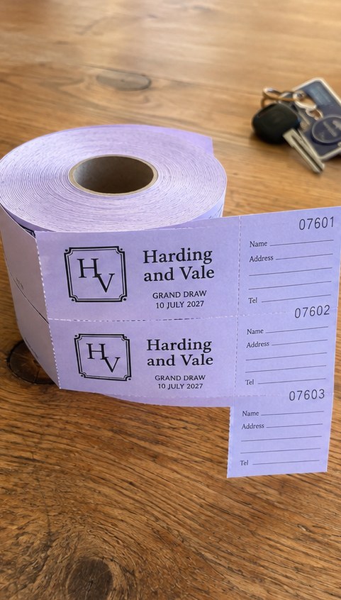 Personalized raffle tickets — customer photo