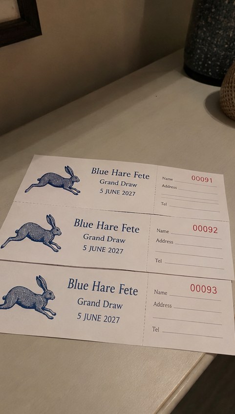Raffle tickets with logo — customer photo