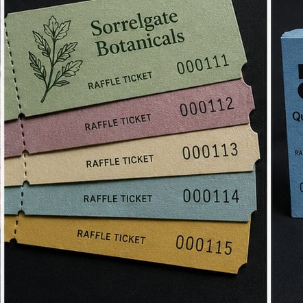 Raffle tickets with logo printing